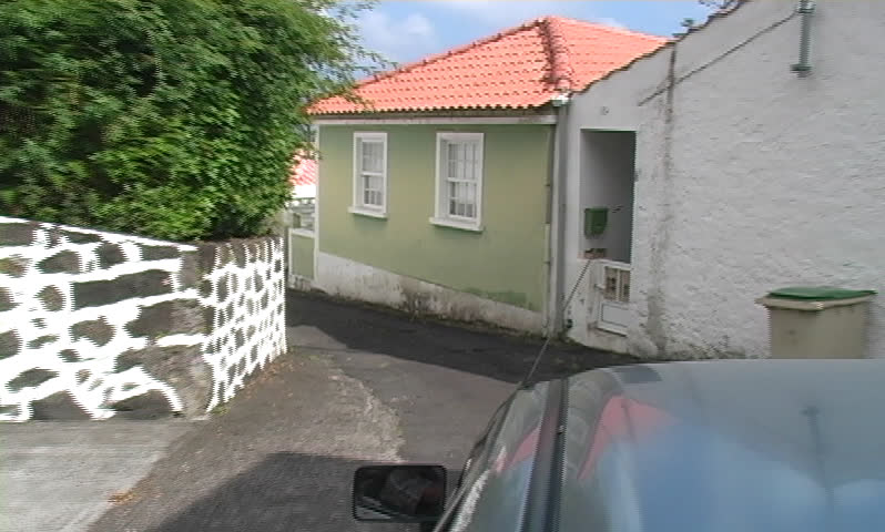 Driving through narrow roads on an Azores Island