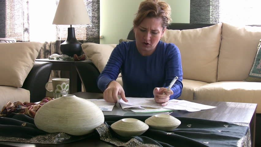 Woman having financial troubles