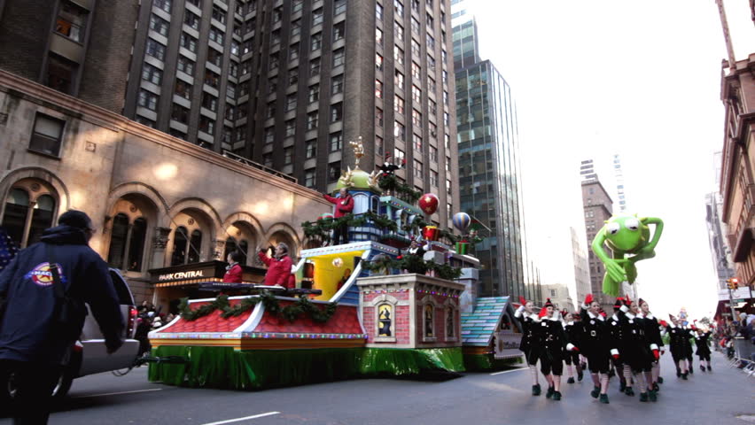 NEW YORK CITY, NY - NOVEMBER 24: Office Max Float and Kermit balloon in the Macy's 85th Annual Thanksgiving Day Parade on November 24, 2011 in New York City, New York. 