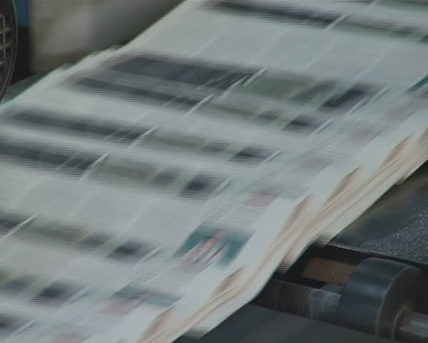 Newspapers printing technology. Machine printing daily press. Produce paper press. 