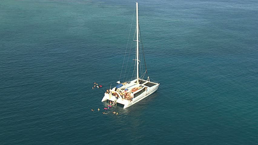 Sailboat with snorkelers