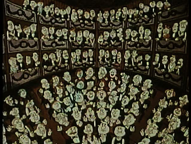 Audience in theater applauding
