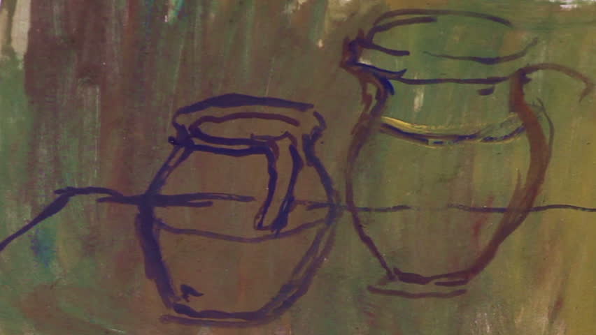 Still life painting. Time lapse. 