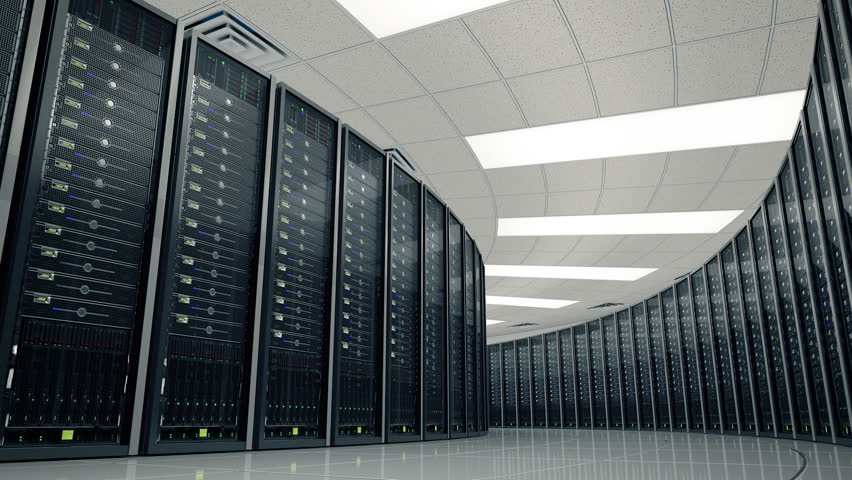 Seamlessly looping animation of rack servers in data center