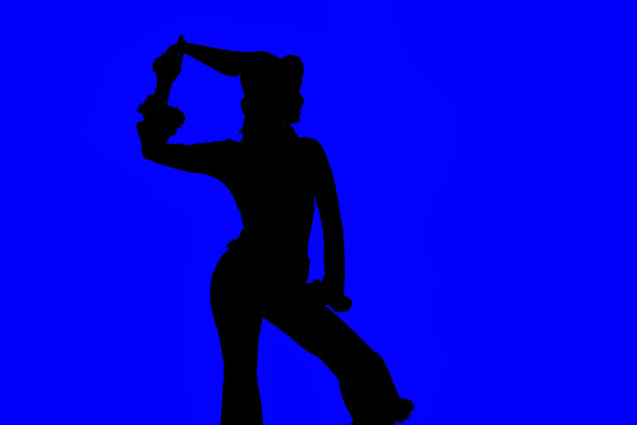 Dancer in santa cap (good for bluebox)