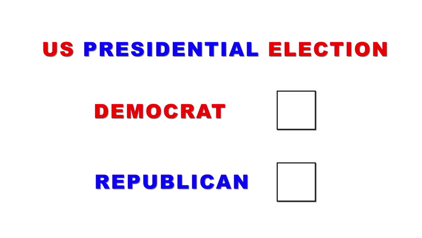 USA Presidential Election Vote 3 angles and 3 colors of the crosses