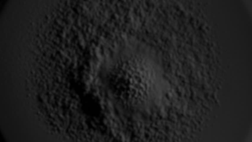 Gray particles fly after being exploded