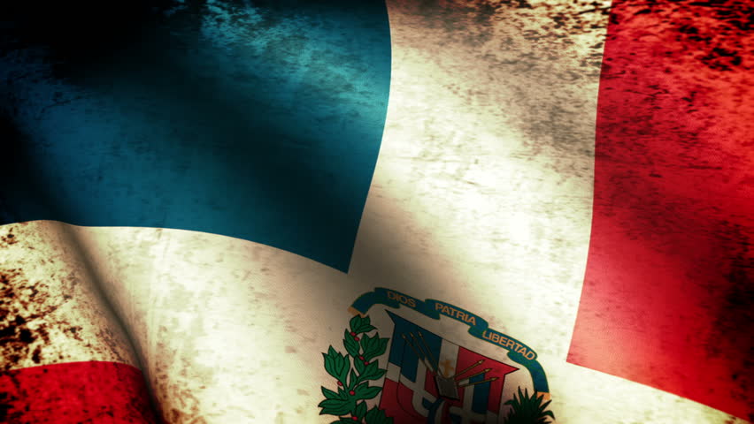 Dominican Republic Flag Waving, grunge look
