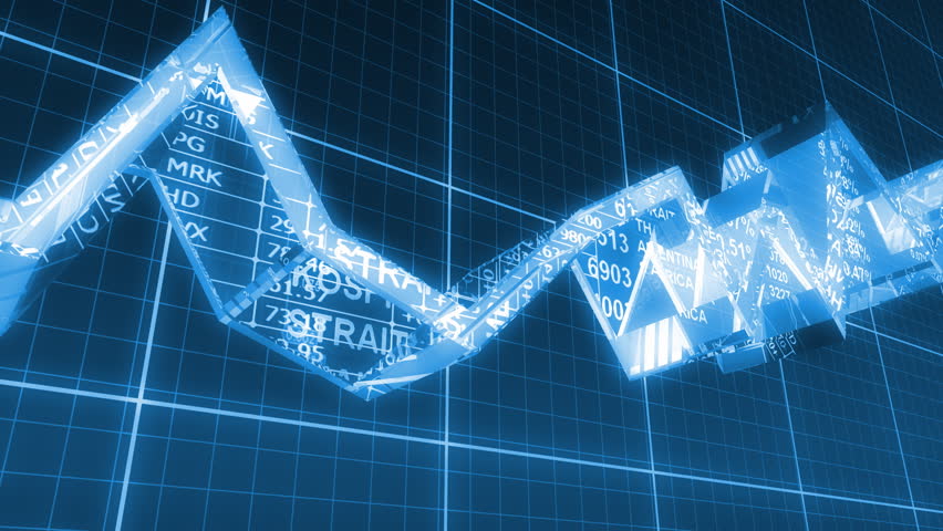 3d business chart line goes up. Loop.