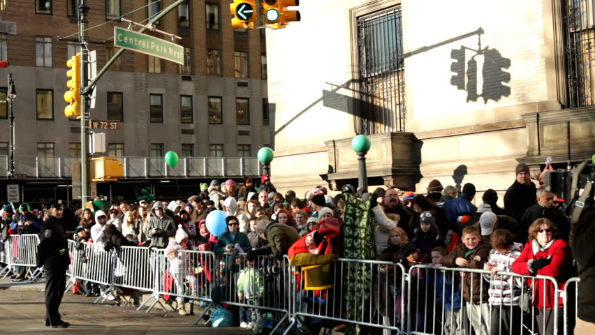 NEW YORK CITY, NY - NOVEMBER 24: Crowd of people at Central Park West during Macy's Thanksgiving Day Parade on November 24, 2011 in New York City, New York. 
