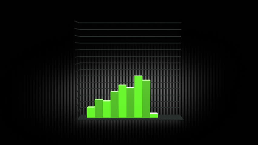 12 3D bars growing over time . GREEN