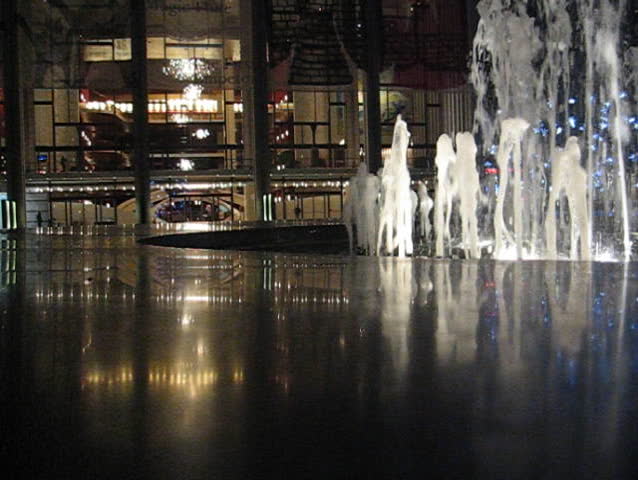 water fountain  at Lincoln Center at Christmas time nyc