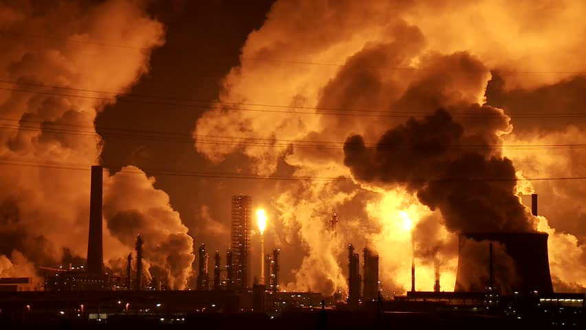 Industrial plant at night