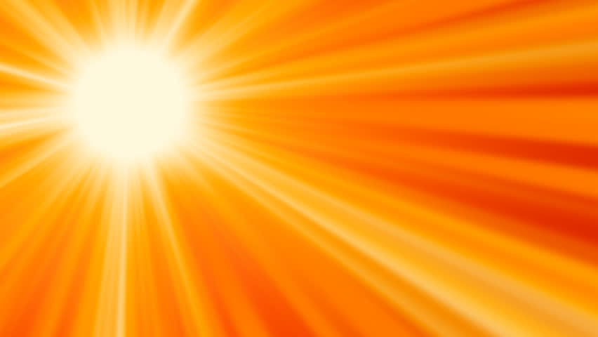 A golden sun shining hot. This animation is a seamless loop.
