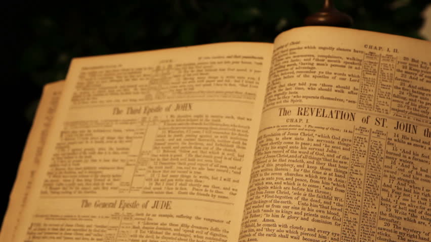 This is the book of Revelation in a VERY old dusty bible!