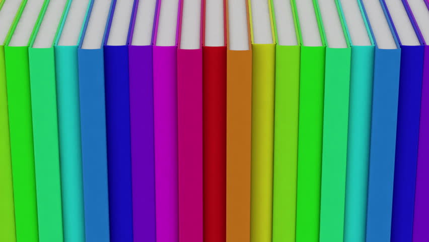 row of books - high quality 3d animation - endless loop 