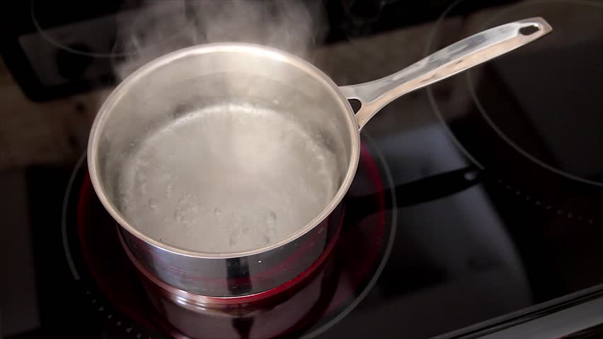 Pot Boiling Water On Stove Rapid Stock Footage Video (100% Royalty-free)  1967887