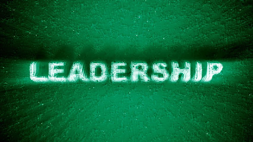 Text 3D animation of word leadership on pin board.
