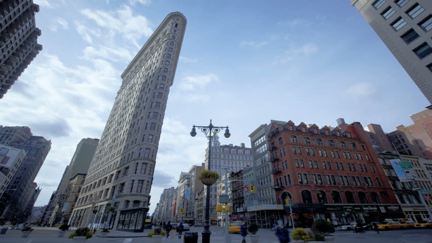 NEW YORK CITY - FEB 12:  Timelapse of the Crossing at Flatiron Building at daytime on February 12, 2012 in New York City, USA. 