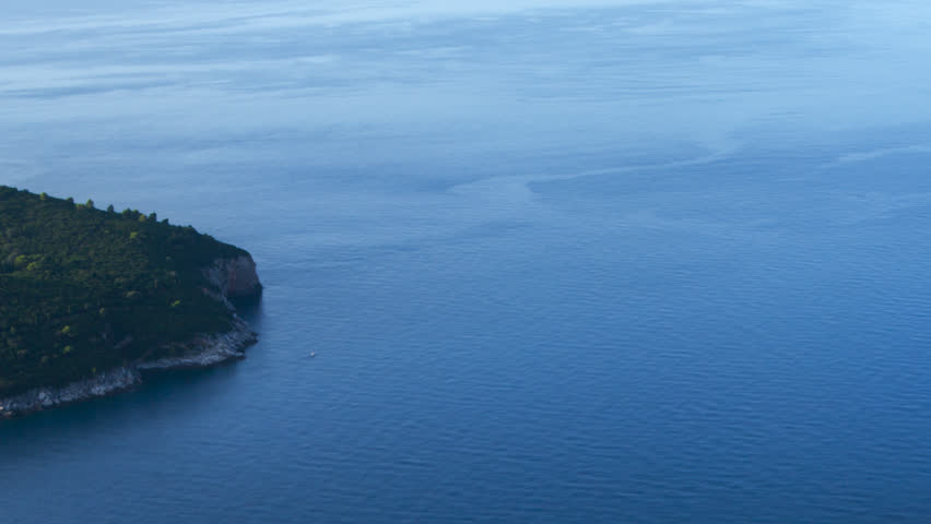 Early morning time lapse shot, island Lokrum near Dubrovnik. Just before sunrise.