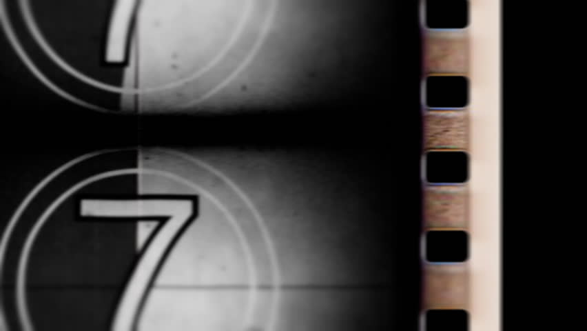 Old Film countdown leader transition with alpha mat