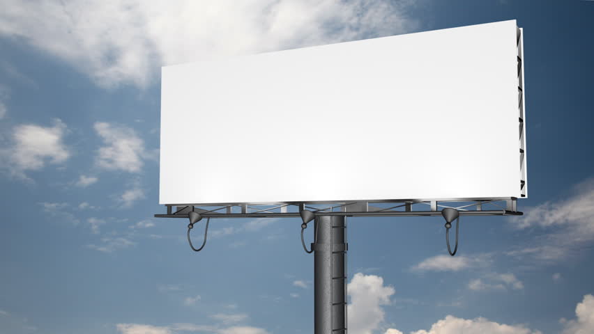 Blank Billboard with Moving Clouds (HD 1080p)