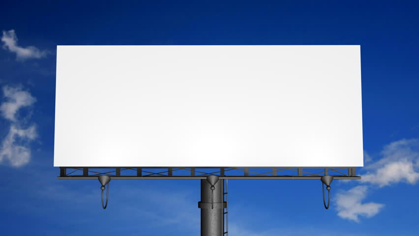 Blank Billboard with Moving Clouds (HD)