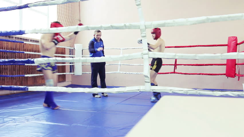 SUMY, UKRAINE - MARCH 3: Regional kickboxing demonstration featuring three-time World Champion, Nicholay Korenev on March 3, 2012 in Sumy, Ukraine.