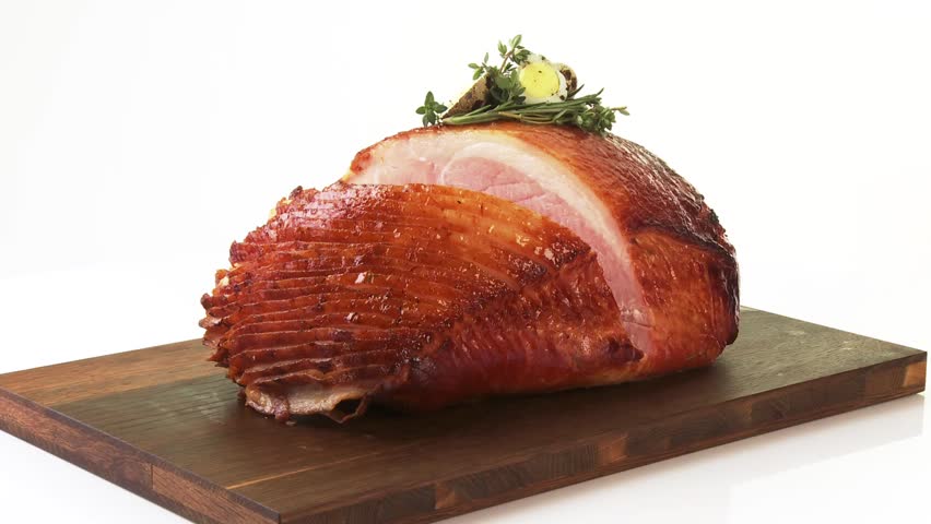 Glazed roast ham