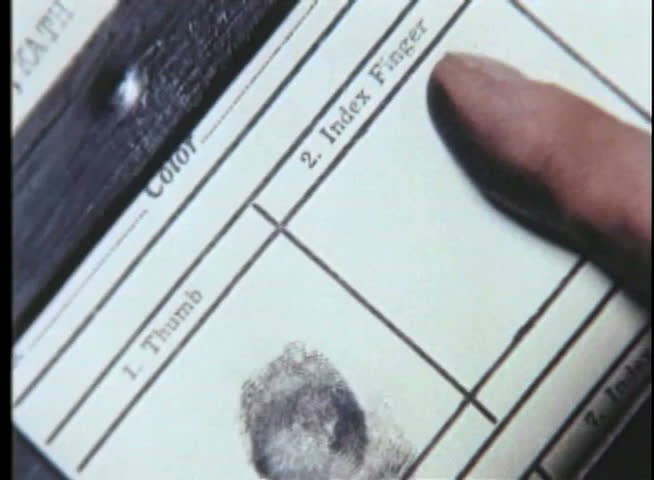 Close-up of person being fingerprinted