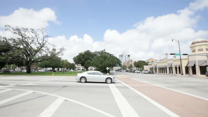 MIAMI - MARCH 21: Footage of street corner of Andalusia Avenue and South Le Jeune Road on March 21, 2012 in Miami, FL.