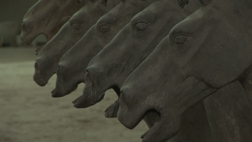 Terracotta Horses, Xi'an, Shaanxi Province, China, coming into focus. Format: NTSC HDV Compression: MotionJPEG-A Camera: Sony HVR-Z1U Size: 1080i (1920 x 1080) Sound: No