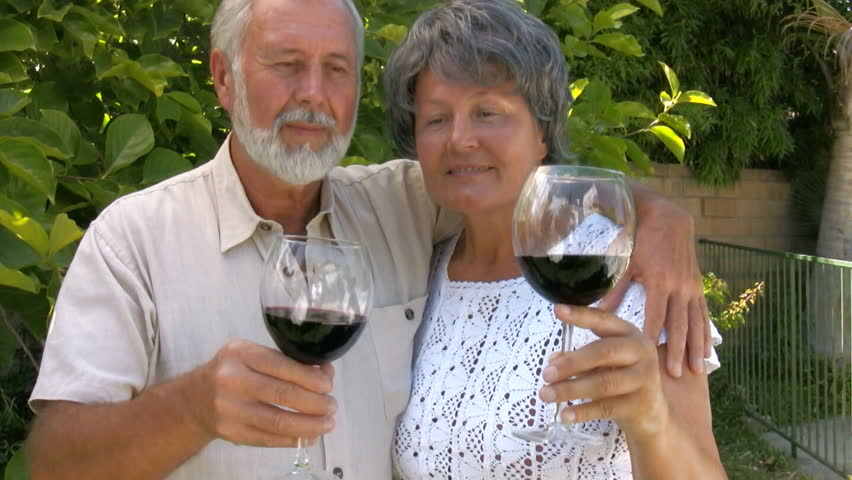 Older couple on a wine tasting