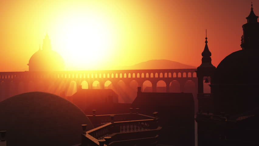 Sunset in Rome 3D animation