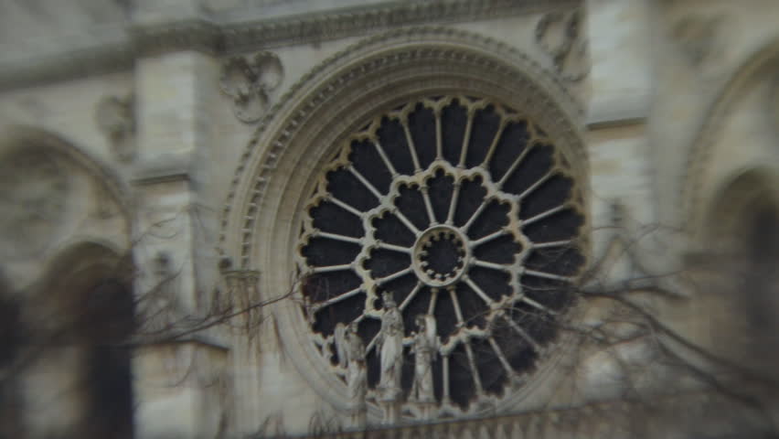 Zoom out on Notre Dame, Paris, France