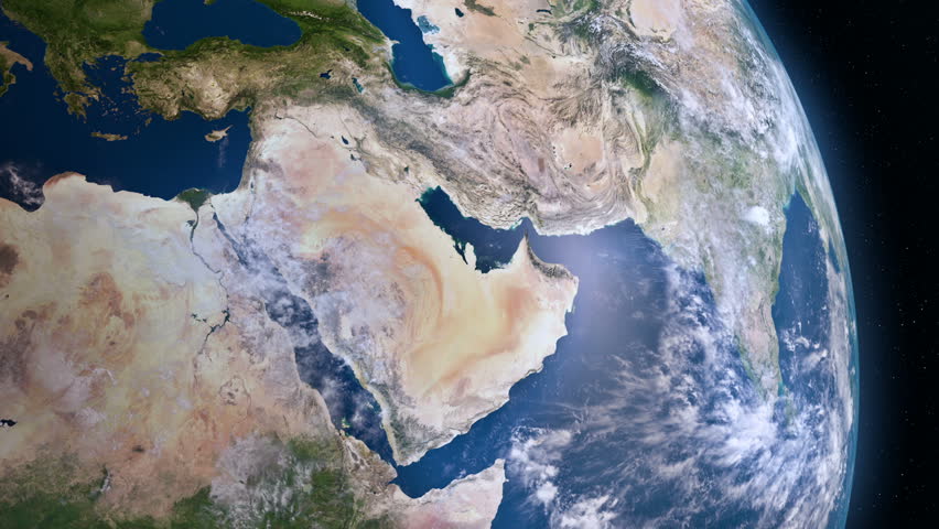 Earth view from space. Middle East.