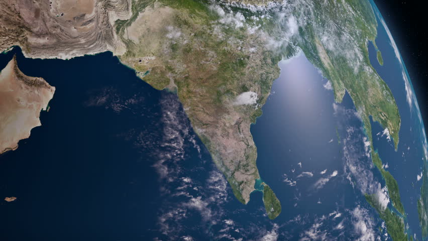Earth view from space. South Asia.