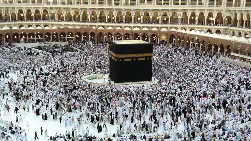 Muslim pilgrims circumambulate the Kaaba (Kaabah) at Masjid al Haram Mosque February 24, 2012 in Mecca, Kingdom of Saudi Arabia. Muslims all around face the Kaaba during prayer time.