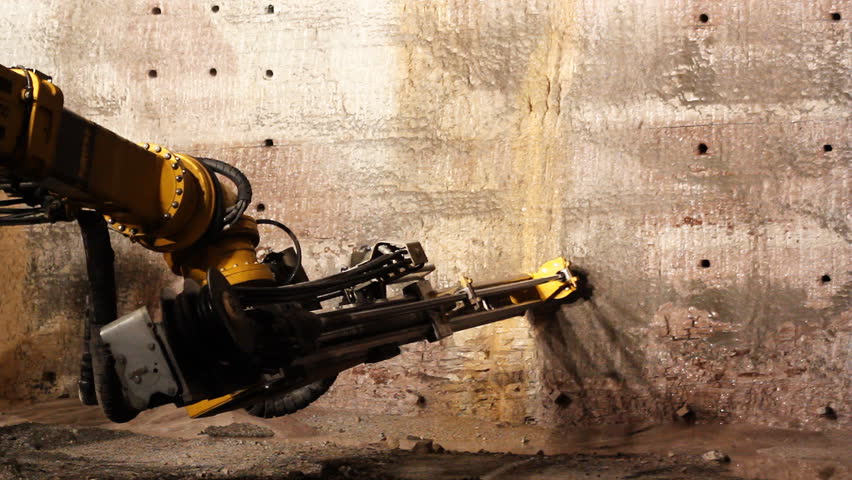 Boring Machine on construction site of highway tunnels.