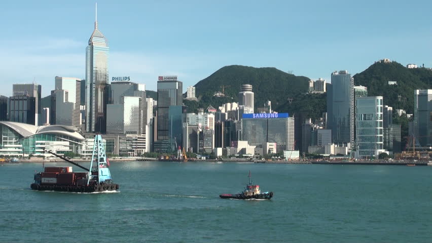 HONG KONG - 27 JULY 2010: Boats are sailing through Victoria Harbour in Hong Kong, China