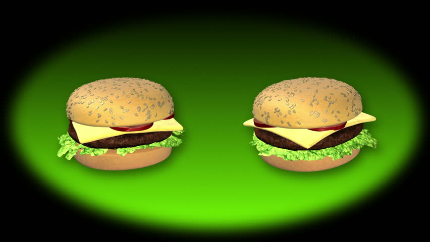 Spinning Burger Loop Background - Burger 04 (HD) - Background with spinning burgers. Loop.