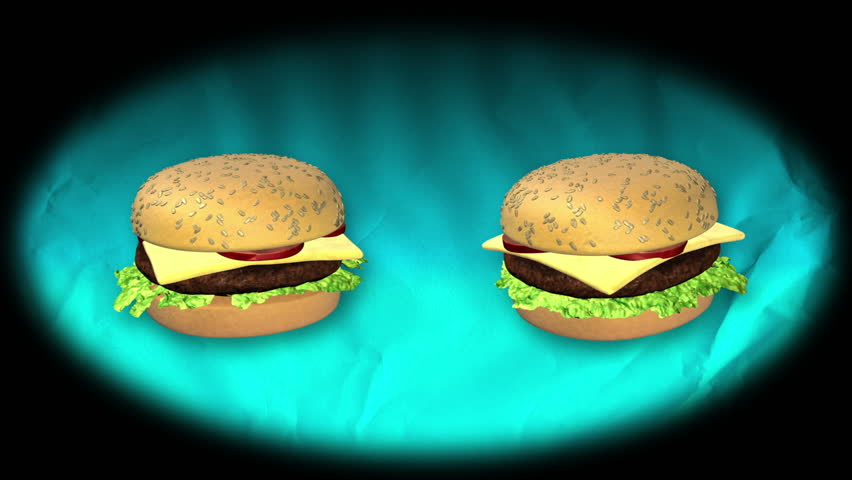 Spinning Burger Loop Background - Burger 05 (HD) - Background with spinning burgers. Loop.