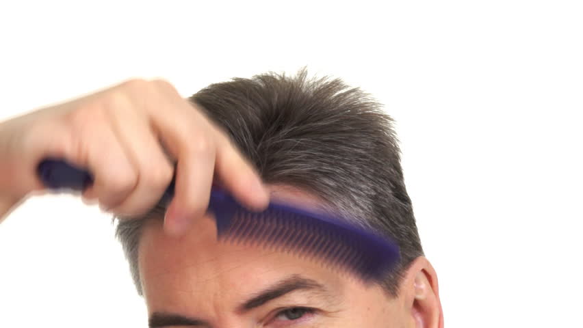Man combing. Hairstyle.