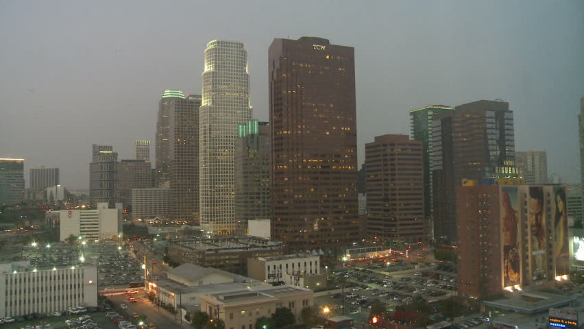 LOS ANGELES - CIRCA APRIL 2012: 
Timelapse View of Los Angeles Skyline. 