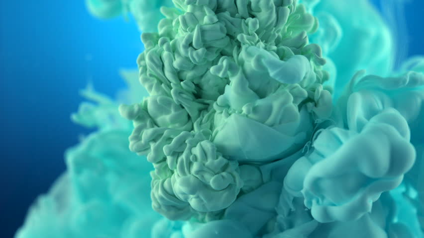 Blue and green ink in water shooting with high speed camera, phantom flex.