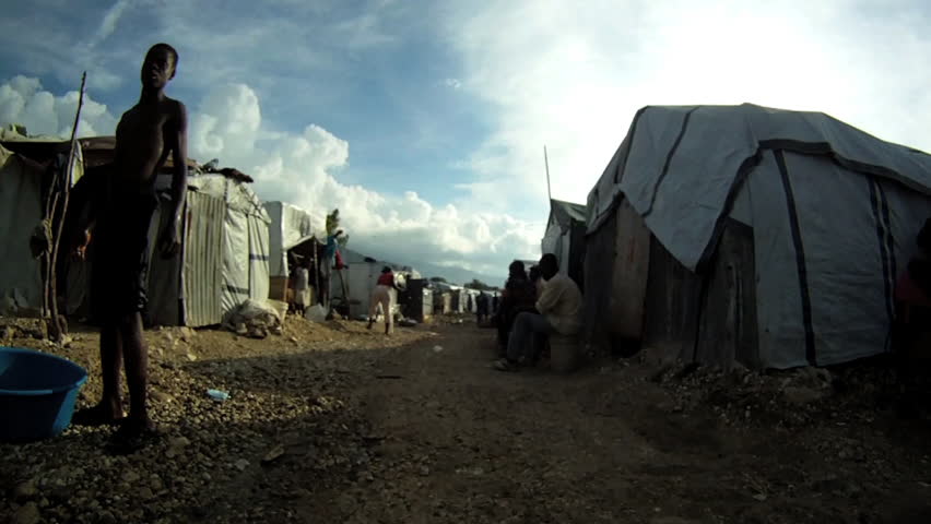 PORT-AU-PRINCE - CIRCA OCTOBER 2010: Tent city in Port-au-Prince, Haiti circa October 2010.