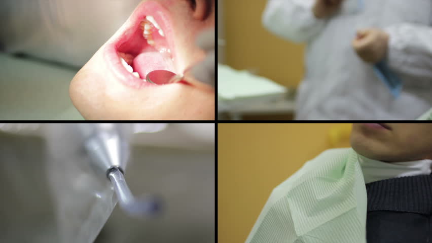 Close-up of patient open mouth during oral checkup - Multiscreen