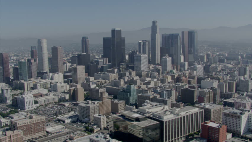 aerial daytime shot of the downtown area of a metropolitan city circa 2009