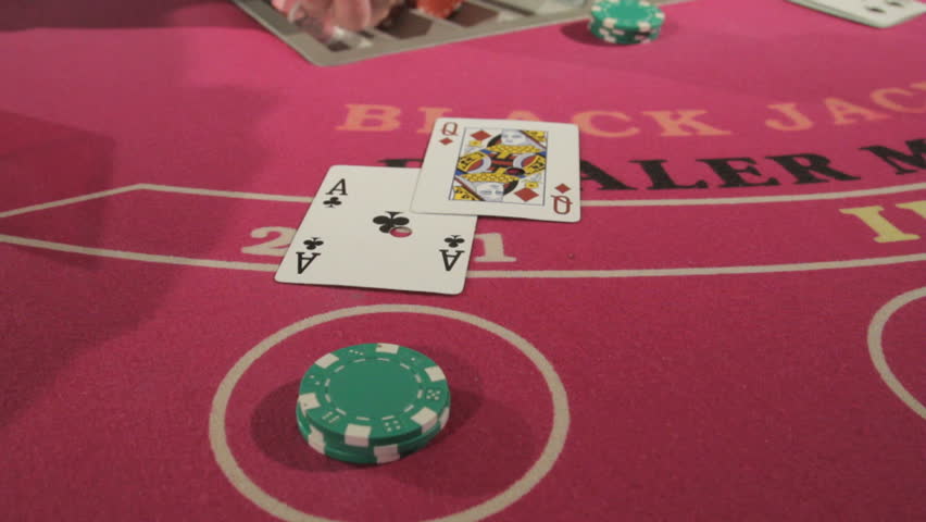 Blackjack game being played at a casino