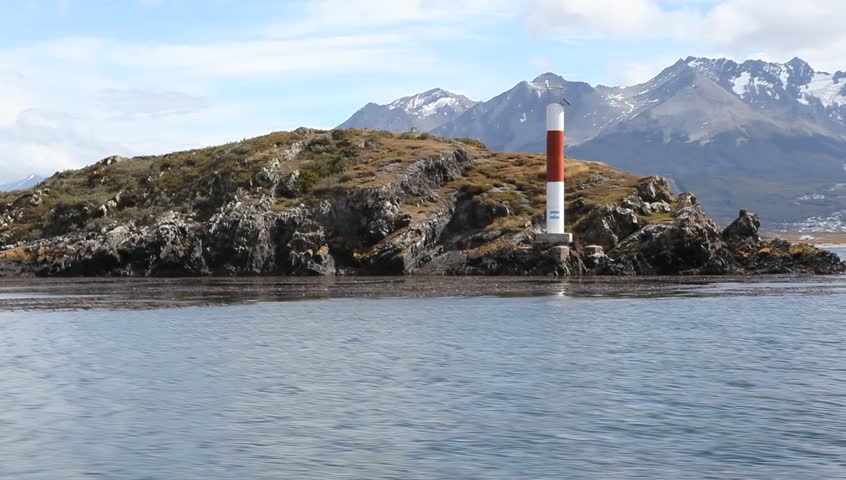 lighthouse and mountains in argentina